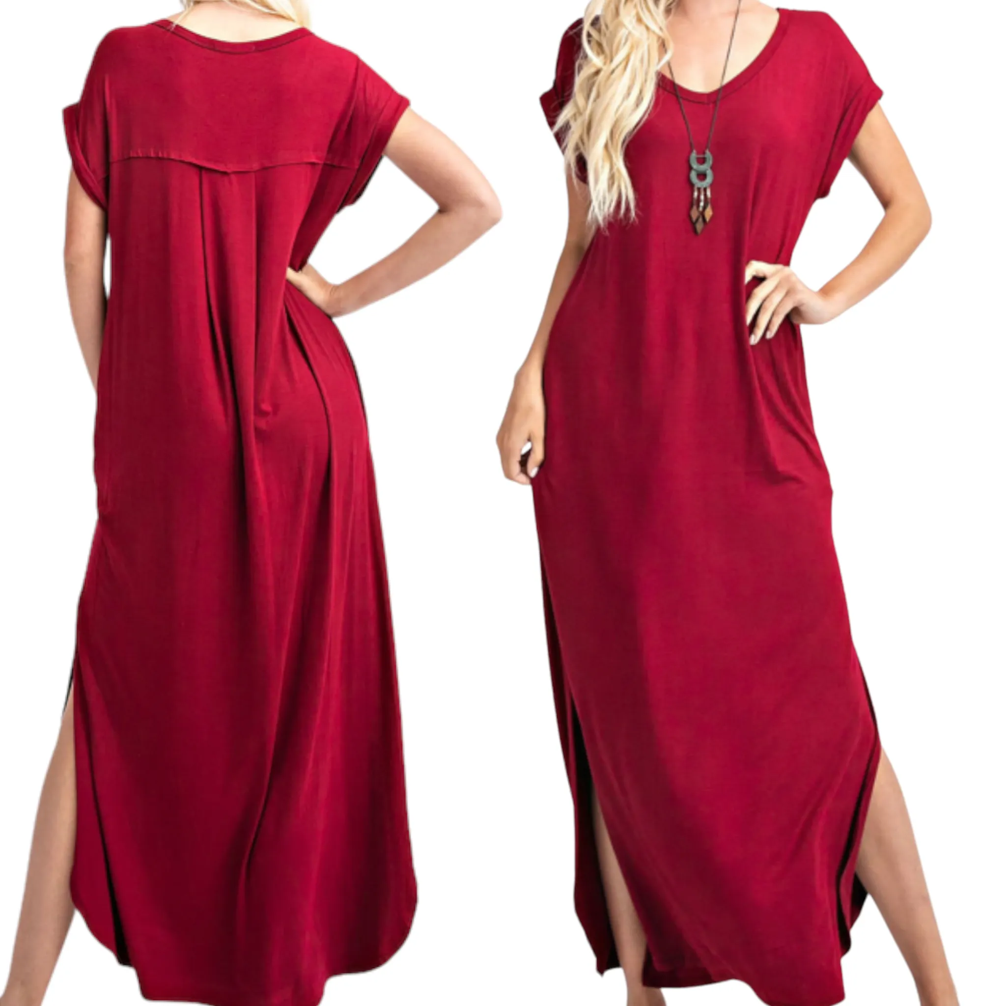 Women's Plus Size Basic Maxi Dress With Pockets