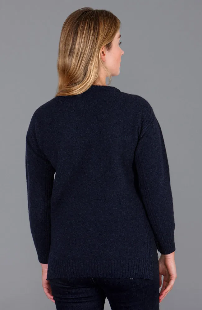 Womens Pure Lambswool Drop Shoulder Jumper