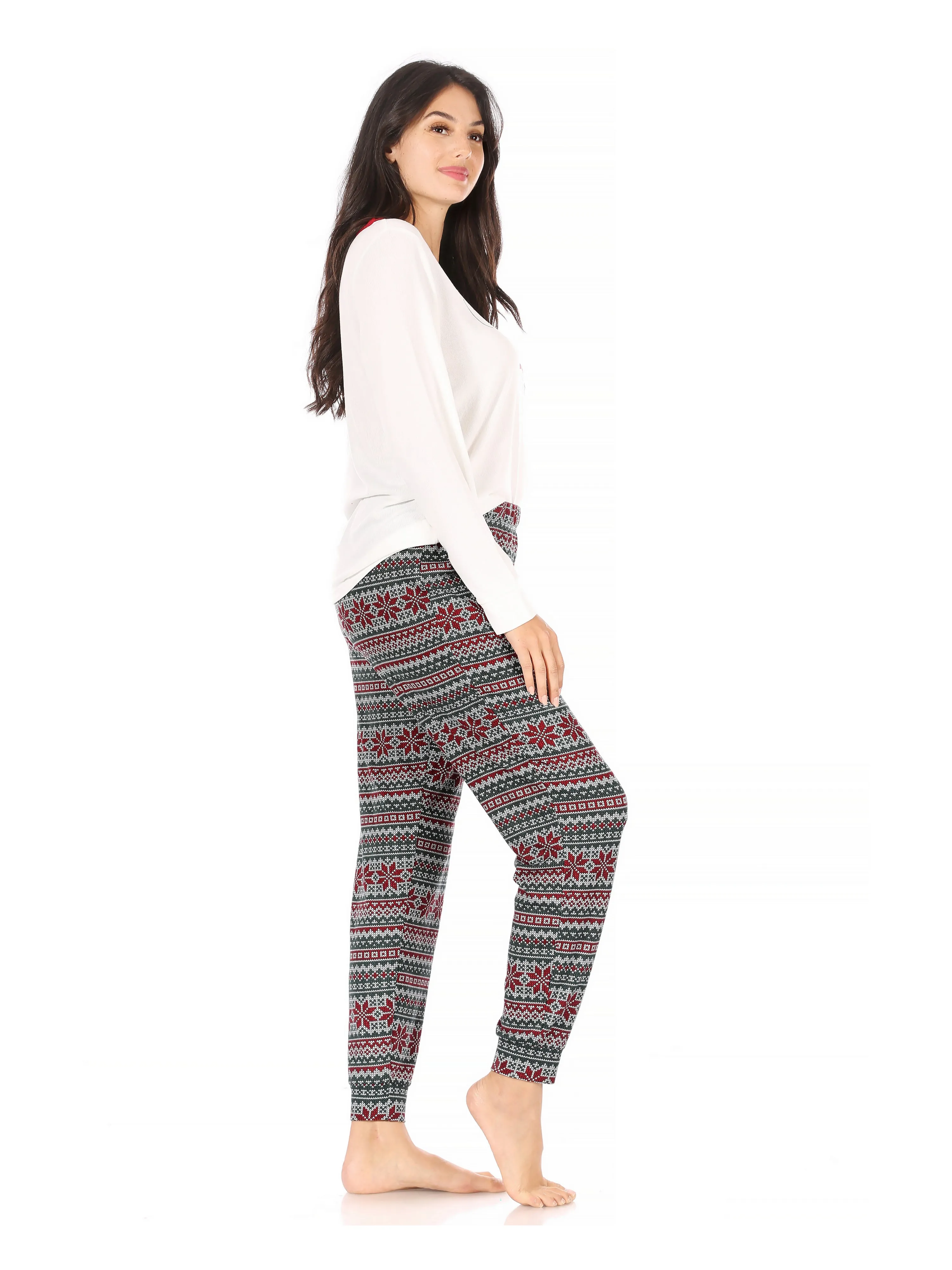 Women's "CHRISTMAS CREW" Long Sleeve Top and Jogger Pajama Set